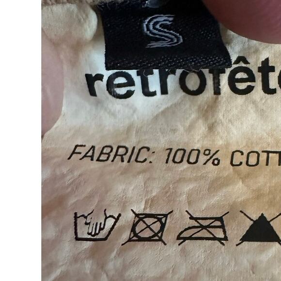 NWT Retrofête Washed Terry Pant in Beige Khaki Cotton High Rise Small NO BELT - Picture 14 of 16